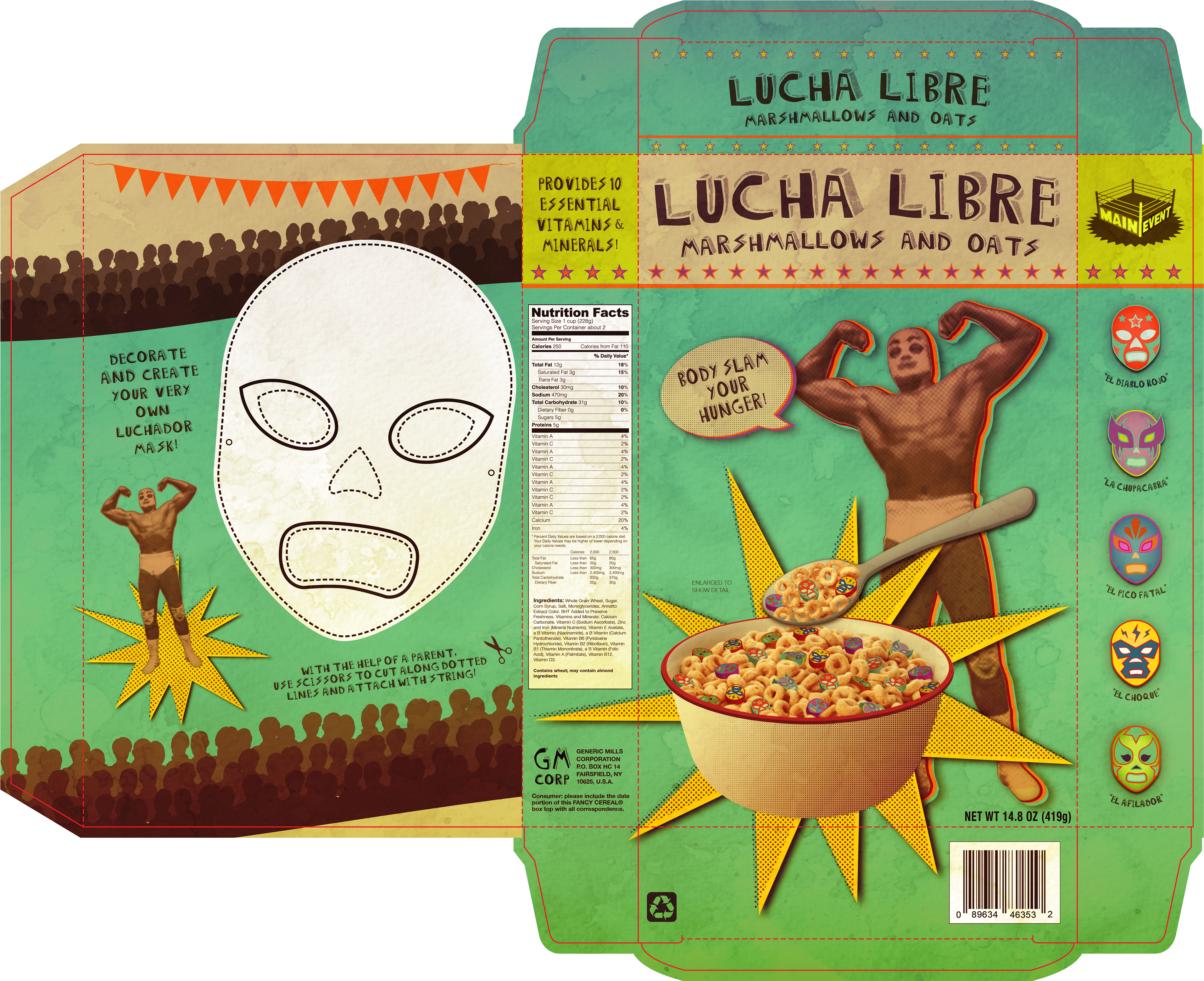 Original Cereal Box - Behance (3840x3118), Png Download