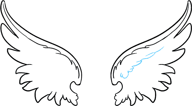 How To Draw Angel Wings In A - Drawing (678x600), Png Download