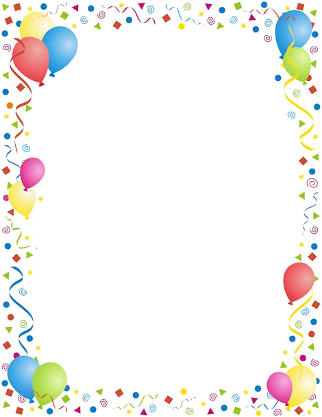 Birthday Clip Art Ribbon - Birthday Border (470x608), Png Download