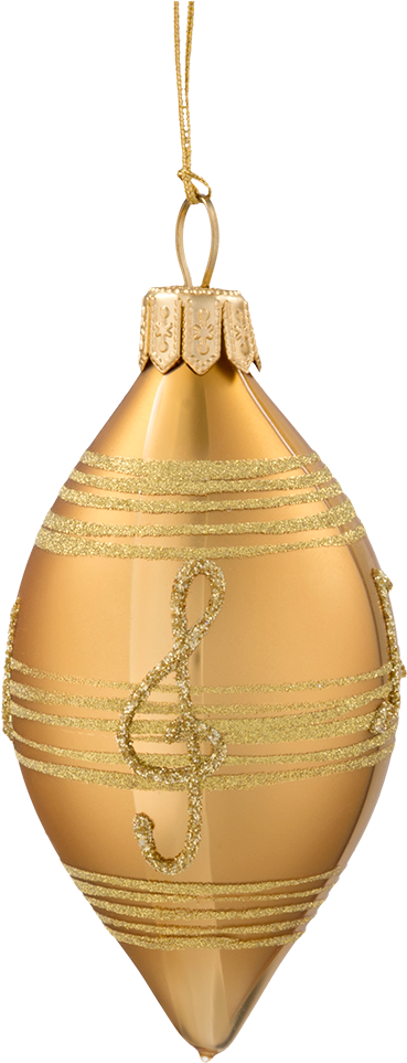 Christmas Ornament, Gold With Musical Notes - Gold (1000x1000), Png Download