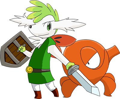 Flashback Shaymin - Sam Blaziken (400x332), Png Download