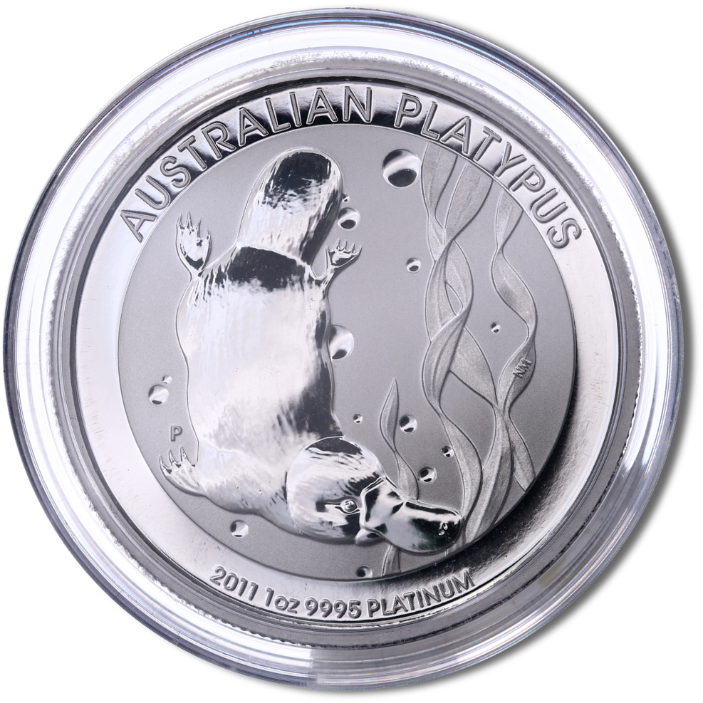 1 Oz Platypus Platin Coin Capsule - Platinum Koala (1005x1003), Png Download