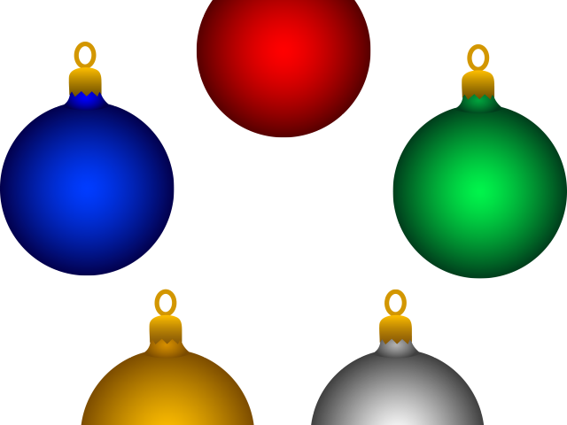 Christmas Ball Clipart Gold - Blue Christmas Ornament Clip Art (640x480), Png Download