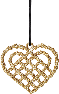 Christmas Heart H7 Gold Plated Karen Blixen - Rosendahl Woven Heart H (460x460), Png Download