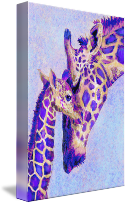 "two Purple Giraffes" By Jane Schnetlage - Purple Giraffes (404x650), Png Download