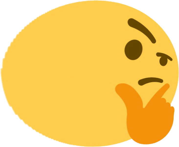 Fat Think - Thinking Emoji (741x616), Png Download
