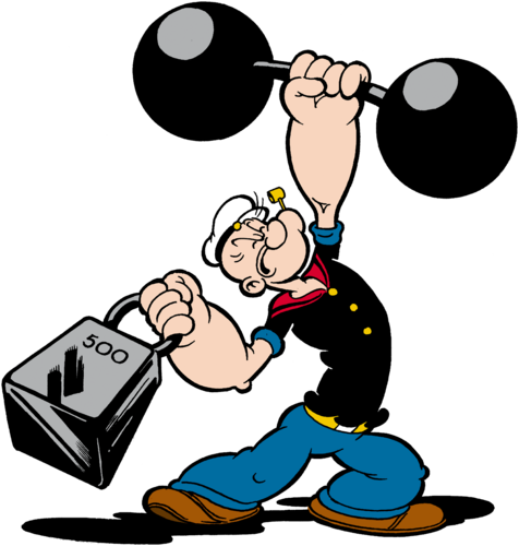 Ok - Strong Popeye (476x500), Png Download
