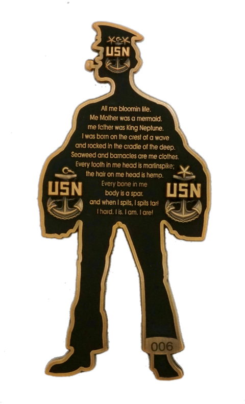 Popeye Navy Chief Cpo Coin - Popeye (498x799), Png Download