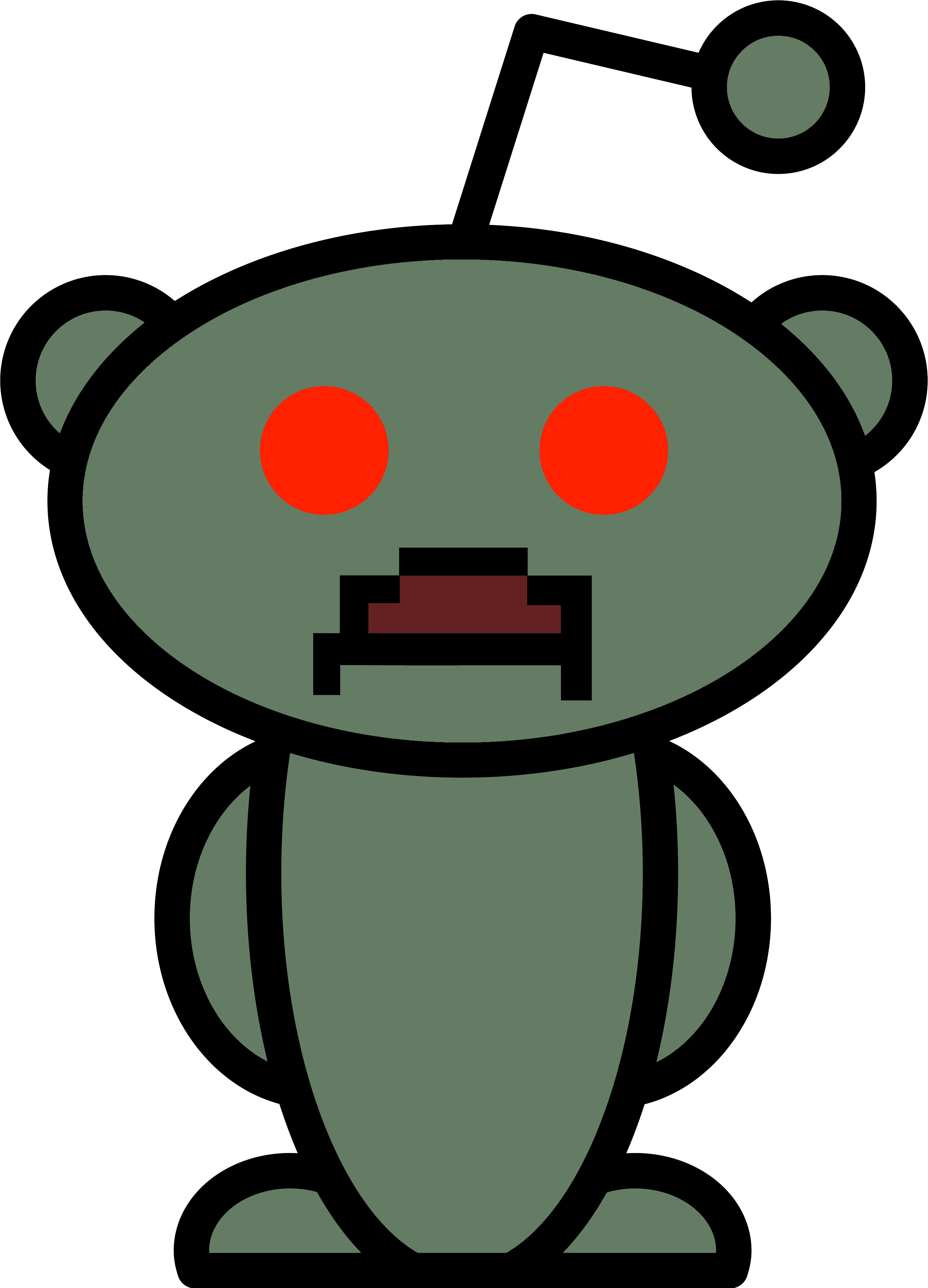 Metait Could Be The New Unturned Subreddit Alien I - Reddit Alien (2862x3972), Png Download