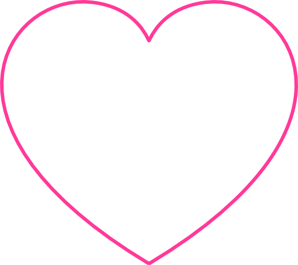 Pink Blank Heart Clip Art At Clker - Clip Art (600x534), Png Download