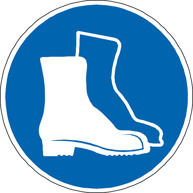 Foot Protection, Boots, Blue, Sign, Symbol, Icon - Mandatory Action Safety Signs (640x640), Png Download