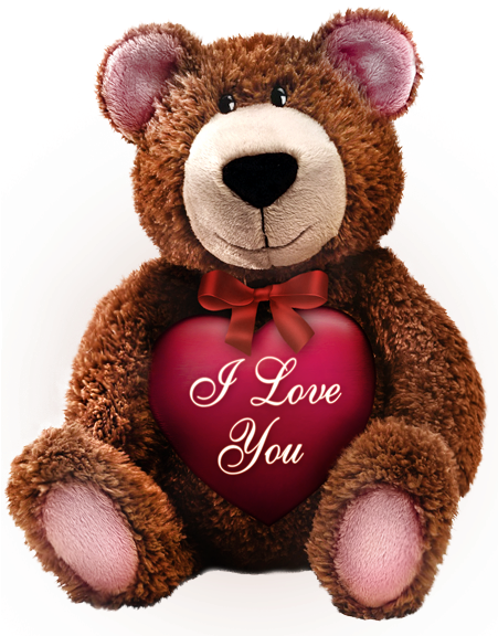Valentines Day Brown Teddy With Pink Heart Png Picture - Teddy Day Png Transparent (450x587), Png Download