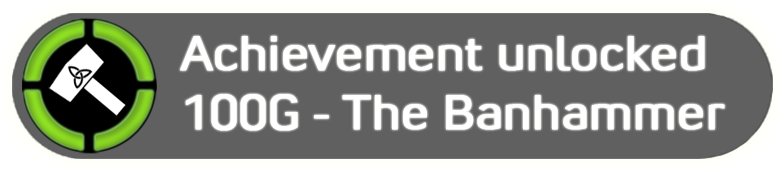 Banhammer Achievement - Ban Hammer Achievement (783x171), Png Download