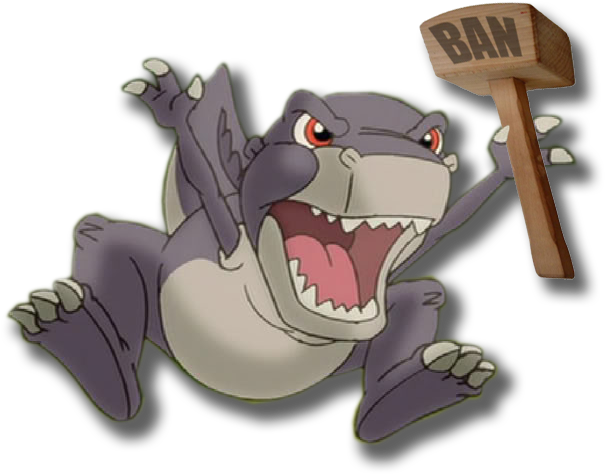 Chomper Banhammer - Happy Chomper Land Before Time (630x475), Png Download
