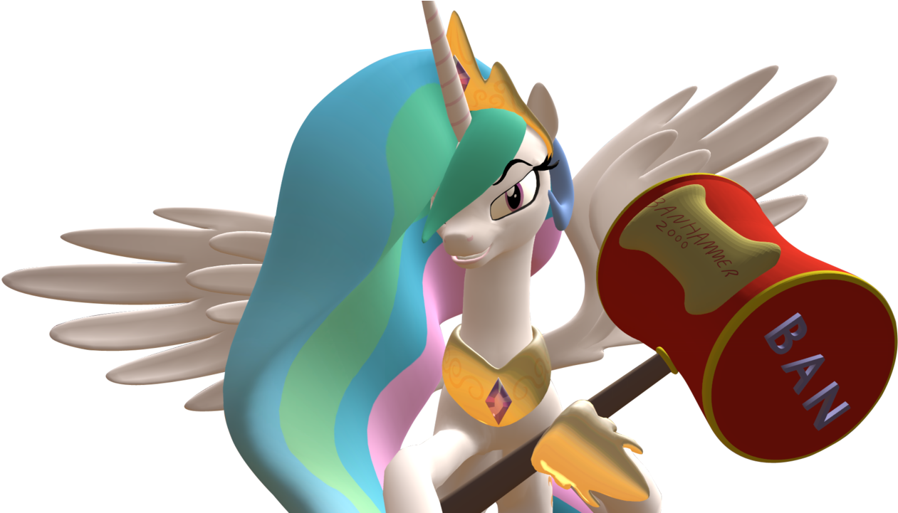 3d, Alicorn, Artist - Unicorn Ban Hammer (1280x720), Png Download