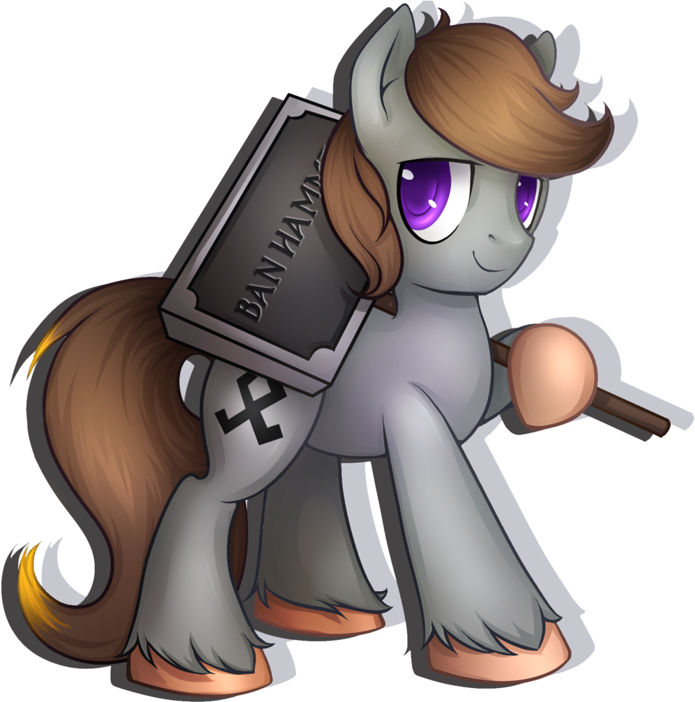 Pingwinowa, Banhammer, Earth Pony, Futhark, O, Oc, - Mlp Ban Hammer (1033x1024), Png Download