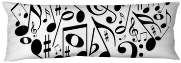 Coração Com Notas Musicais - Dibujos Con Signos Musicales (400x400), Png Download