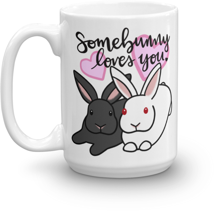 Somebunny Loves You Mug - Coffee Cup (1000x1000), Png Download