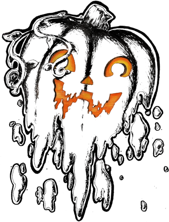 28 Collection Of Melting Pumpkin Drawing - Art (912x875), Png Download