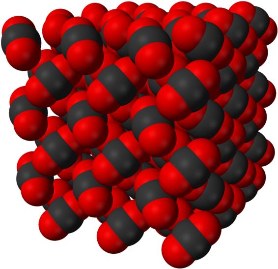 619px Carbon Dioxide Crystal 3d Vdw - Carbon Dioxide Solid Molecule (619x600), Png Download