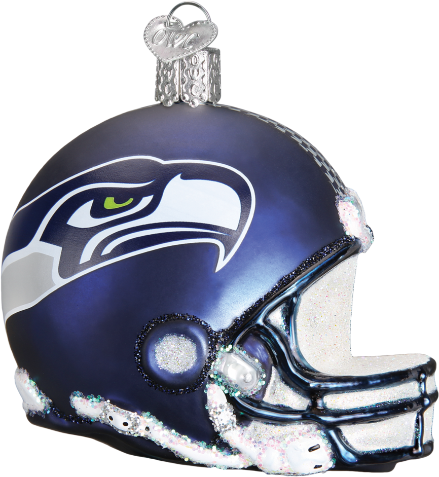 Seattle Seahawks Helmet Ornament - Seattle Seahawks Glass Helmet Ornament (1024x1024), Png Download