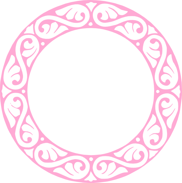 Pink Ornamental Circle Clip Art At Clker - Letter K Monogram Png (594x596), Png Download