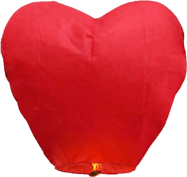 Sky Lanterns, Chinese Flying Sky Wishinglanterns Paper - Sky Lantern Heart Shape (1000x1000), Png Download