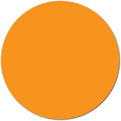 5" Orange Thermal Transfer Circle Stickers - Orange Circle (500x500), Png Download