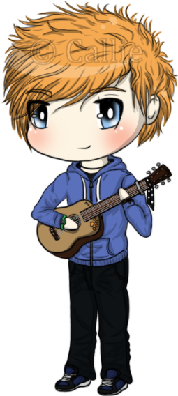 Chibi Ed Sheeran - Ed Sheeran Chibi Drawing (255x568), Png Download