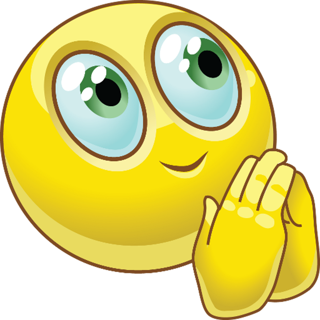 Happy Faces, Praying Emoji, Emoji Happy Face, Naughty - Praying Emoji (1024x1024), Png Download