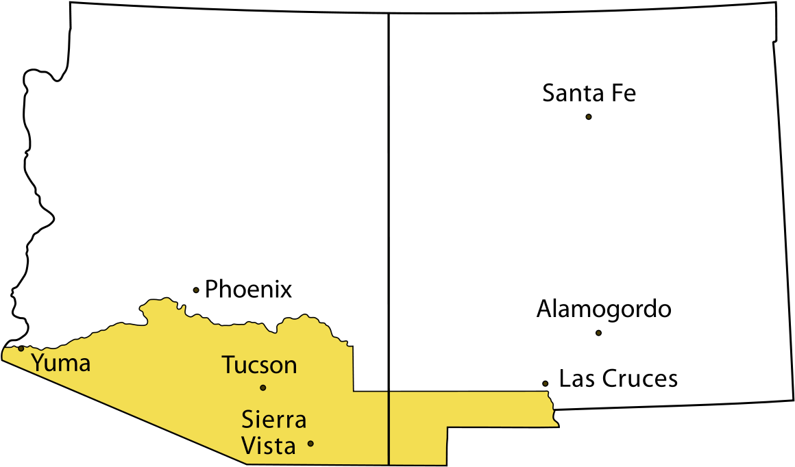 Land Gained In Gadsden Purchase (1200x783), Png Download