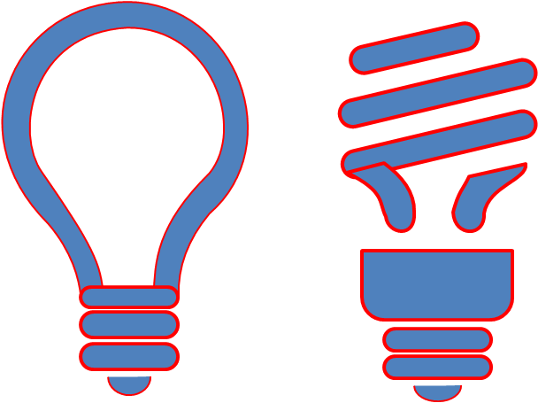 To “light Up” The Bulbs, I Used A 12-point Star Shape - Moving Icons For Powerpoint (608x455), Png Download