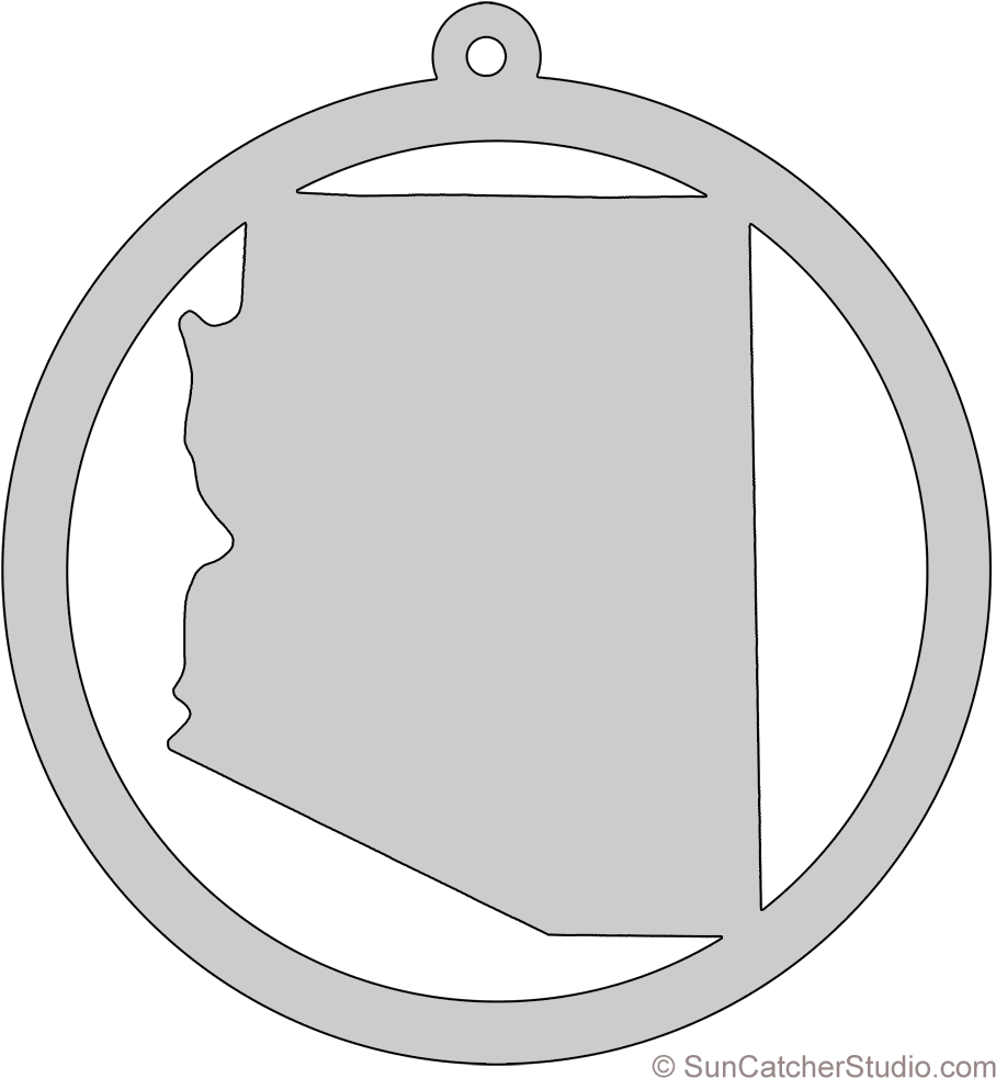 Arizona Map Circle Free Scroll Saw Pattern Shape State - Arizona (936x1000), Png Download