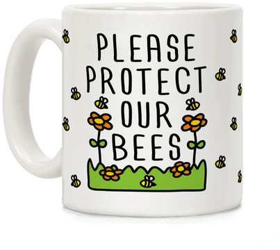 Please Protect The Bees Coffee Mug - Mug (484x484), Png Download
