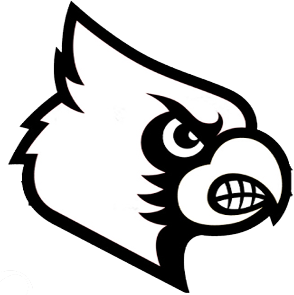 Coloring Pages Baseball Unusual Ideas Design Free Printable - Louisville Cardinals Black And White (1024x1024), Png Download