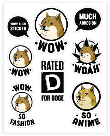 Doge Meme Sticker/decal Sheet - Meme Sticker Sheet (484x484), Png Download