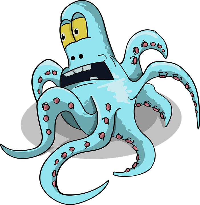 Octopus, Character, Cartoon - Octopus Spot The Difference (701x720), Png Download