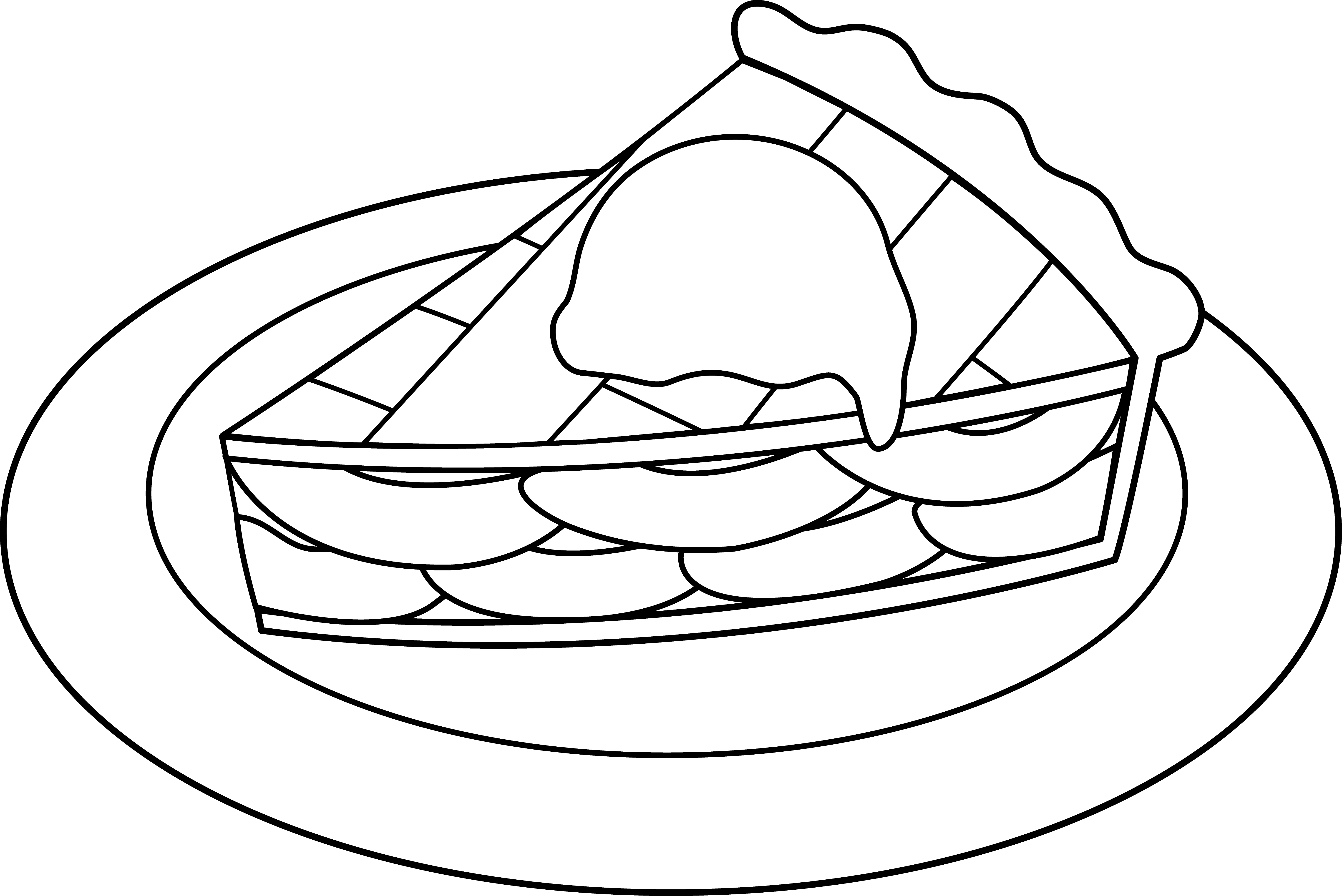 28 Collection Of Apple Pie Drawing - Apple Pie Clipart Black And White (5901x3941), Png Download