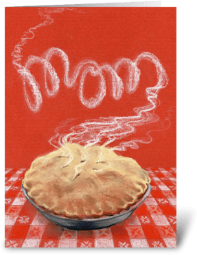 Mom's Apple Pie Greeting Card - Der Apfelkuchen Der Mammas Karte (350x396), Png Download