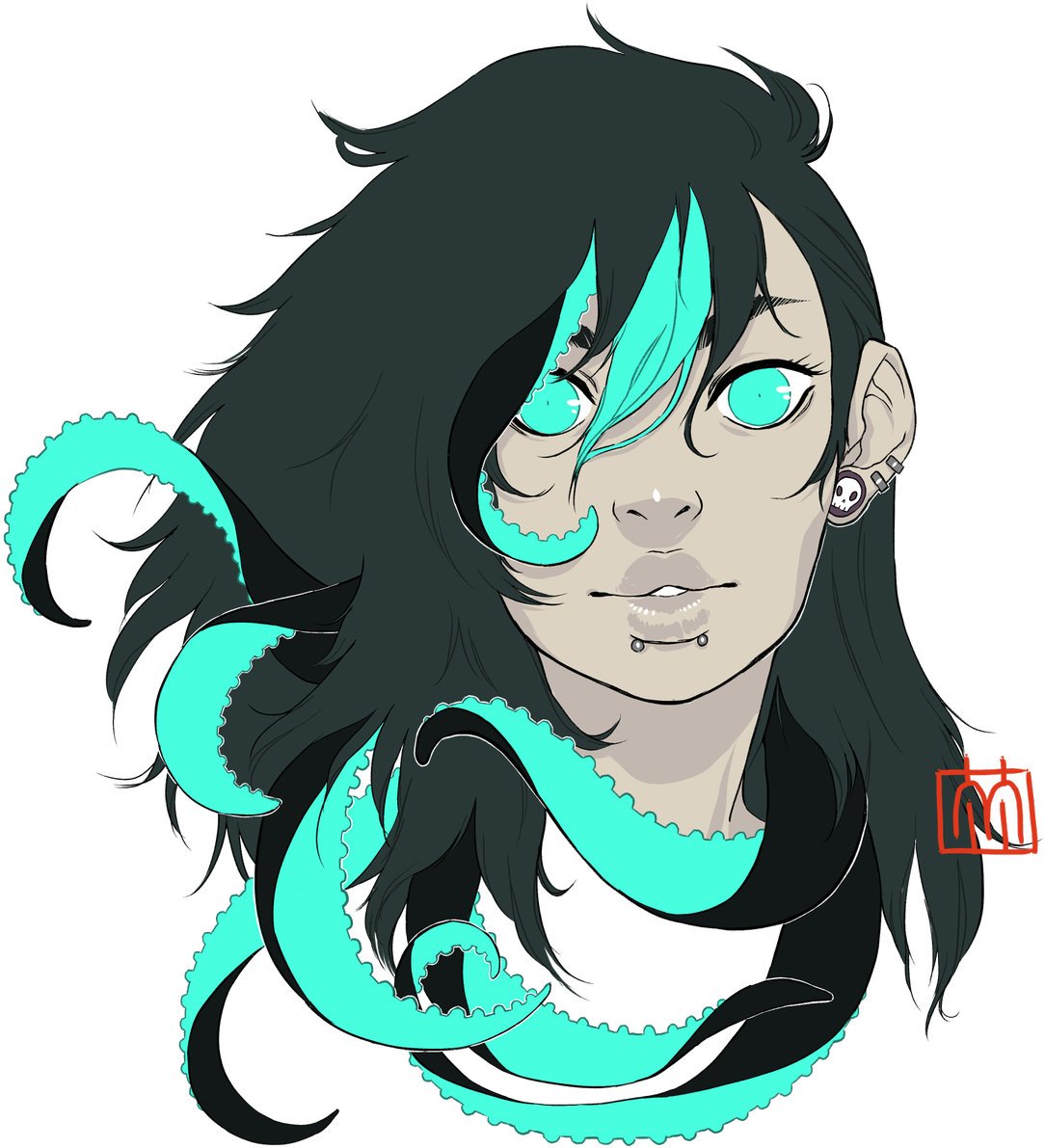 #octopus #tentacles #originalcharacter #art She Was - Cartoon (1095x1200), Png Download