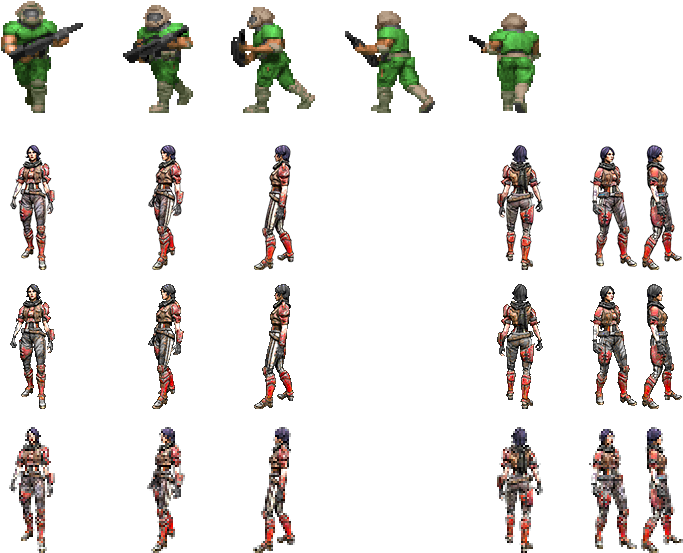 Black And White Zdoom View Topic Spriting Carnival - Doom Marine (700x600), Png Download