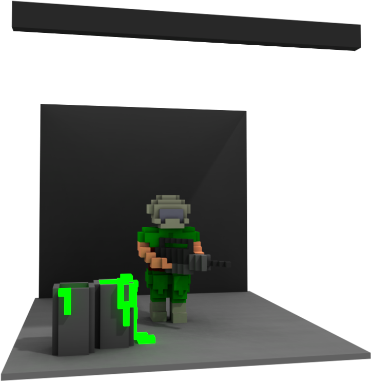 #doom Guy For @voxeldailies #voxel #voxelart #voxeldailiespic - Architecture (960x800), Png Download