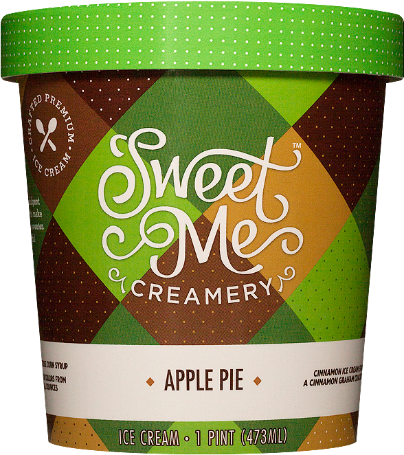 Apple Pie - Sweet Me Creamery Ice Cream Salted Caramel Brownie, (627x700), Png Download