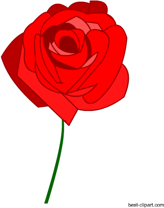 Red Rose Free Clip Art Image - Garden Roses (450x450), Png Download