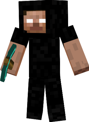 Minecraft Herobrine Face - Minecraft Skin Black Herobrine (298x407), Png Download