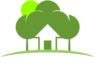 Vector Green Tree House Logo Download - House And Tree Logo (389x346), Png Download