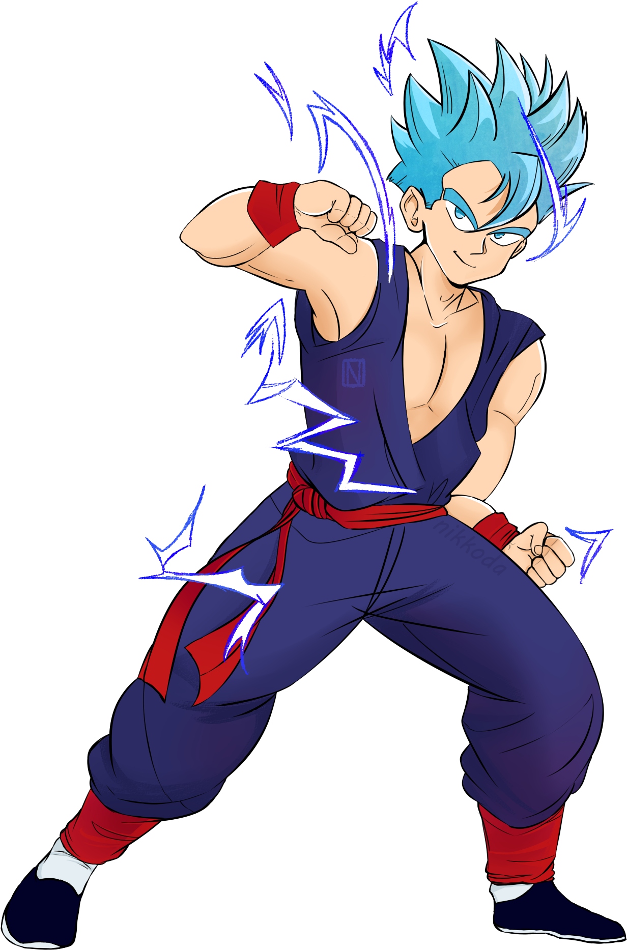 Fanart[oc] Super Saiyan Blue Gohan - Dragon Ball Saiyan Oc (1500x2000), Png Download