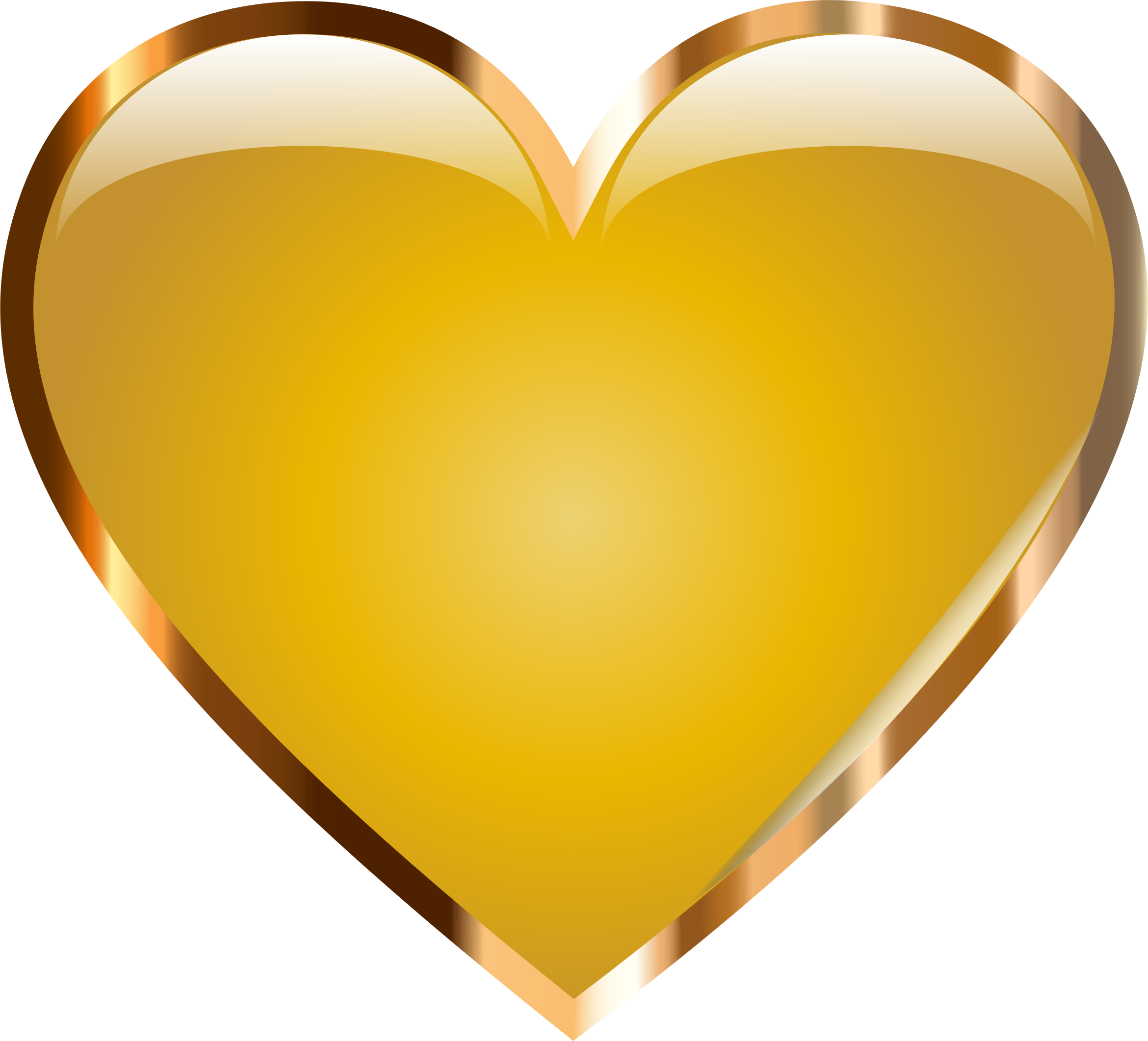 Gold Starburst Png Photos - Gold Heart Png (2340x2122), Png Download