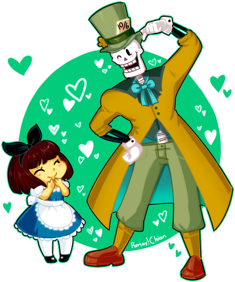 Undertale Alice In Wonderland Au - Alice In Wonderland Undertale (500x570), Png Download