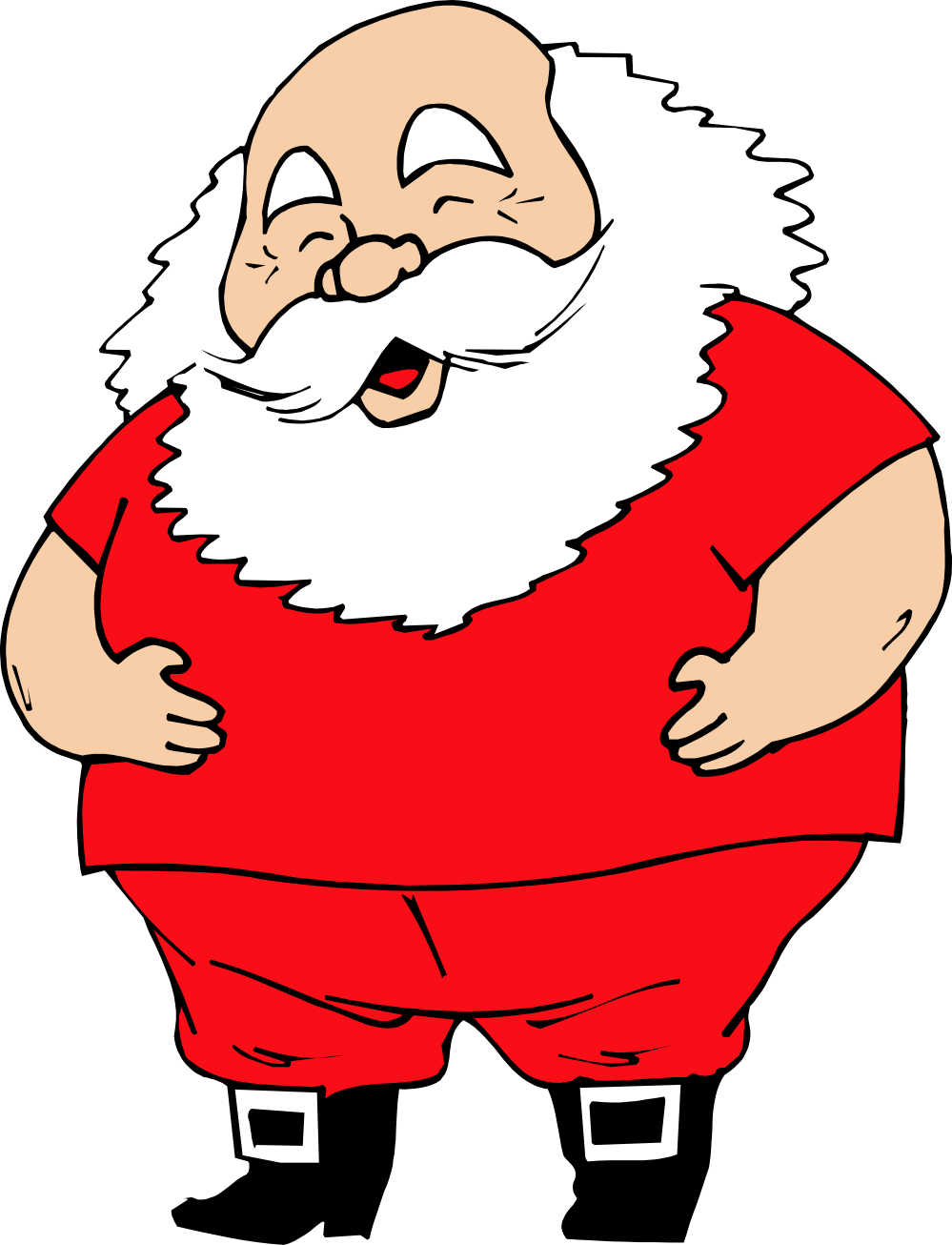 Santa Claus Sledge Clipart, Vector Clip Art Online, - Santa Claus Without A Hat (689x900), Png Download